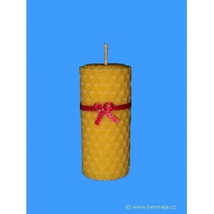 Svíčka ze včelího vosku, točená z mezist. zdobená, 3/7, TS-Č+MA.